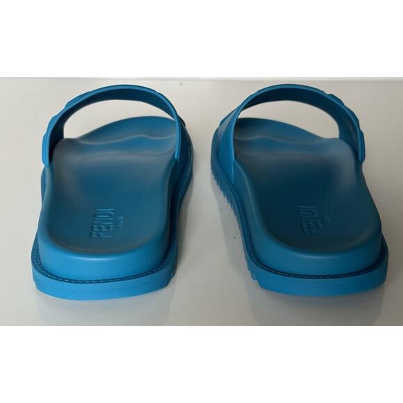 NIB $460 Fendi Men\'s FF Rubber Slide Sandals Cyber Blue 13 US/12 UK Italy 7X1377 main image 2